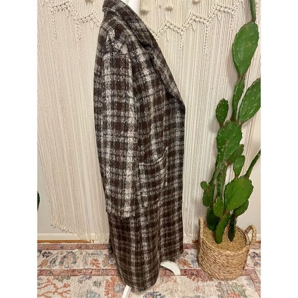 COTTON ON Long Oversized Plaid Coat Size L (AS IS) - Picture 7 of 16